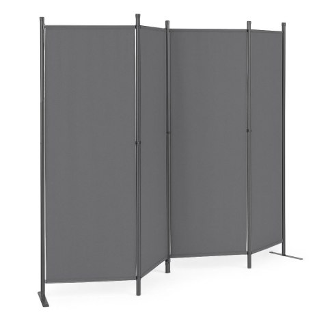 Składany Parawan Ogrodowy Pokojowy 4-Panelowy 167x216 Cm Szary Multigarden