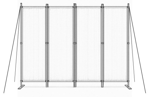 Składany Parawan Ogrodowy Pokojowy 4-Panelowy 167x216 Cm Szary Multigarden