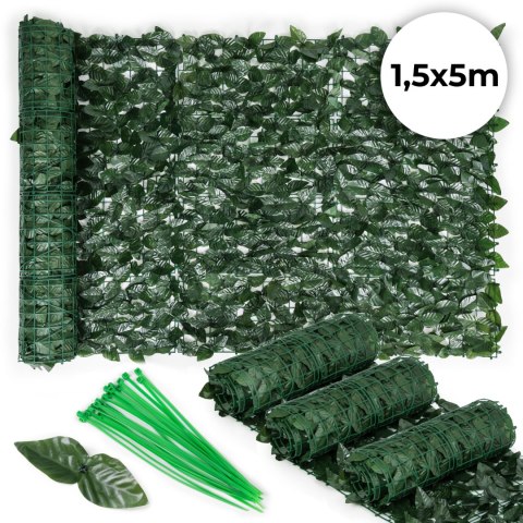 Sztuczny Bluszcz Żywopłot 3 Szt. 500x150 Cm Zielona Osłona Na Balkon Maskująca
