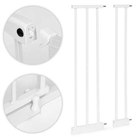 Bramka Barierka Zabezpieczająca 74-132 Cm Na Schody I Drzwi Stal Dodatkowe Panele Biała Ecotoys