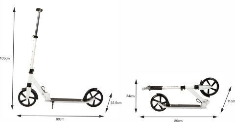 Hulajnoga Miejska Dla Dzieci I Młodzieży Składana Regulacja Wysokości 95-105 Cm Koła 200 Mm