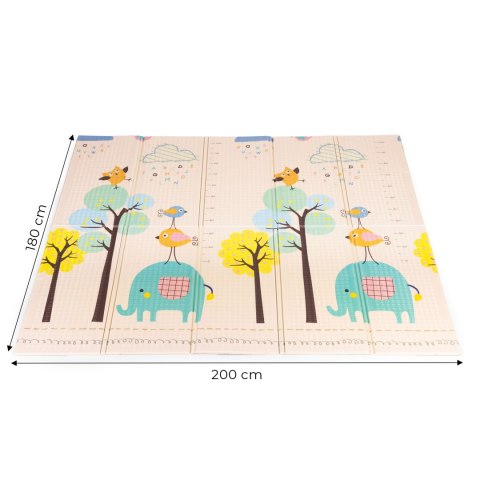 Mata Piankowa Dla Dzieci 200x180 Cm Edukacyjna Dwustronna Składana Miarka Wzrostu Alfabet Ecotoys