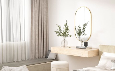 Duże Lustro Owalne Ścienne 100x50 Cm Złota Rama