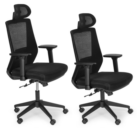 Fotel Biurowy Obrotowy Ergonomiczny Regulacja Wysokości Czarny Modernhome
