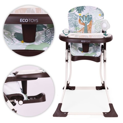 Fotelik Krzesełko Do Karmienia Dzieci Składane + Zabawki Ecotoys