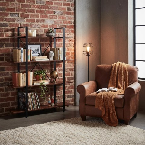 Regał Loftowy Industrialny Do Salonu Biura 4 Półki Metalowa Rama Modernhome