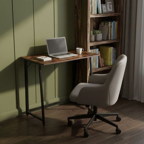 Biurko Komputerowe Składane 80x45 Cm Stolik Pod Laptopa Loft Postarzany Orzech Modernhome