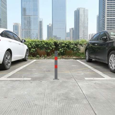 Blokada Parkingowa Składana Słupek 60 Cm Na Klucz Z Odblaskowymi Pasami