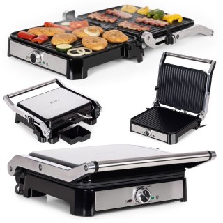 Grill Elektryczny Kontaktowy Ryflowany Opiekacz Do Panini Kanapek 2000w Kaden