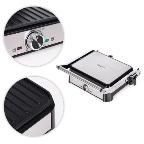 Grill Elektryczny Kontaktowy Ryflowany Opiekacz Do Panini Kanapek 2000w Kaden