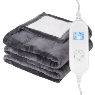 Koc Elektryczny Dwustronny 120x160 Cm Mata Grzewcza Regulacja Temperatury Pilot