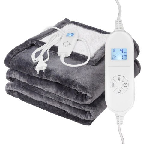 Koc Elektryczny Dwustronny 120x160 Cm Mata Grzewcza Regulacja Temperatury Pilot