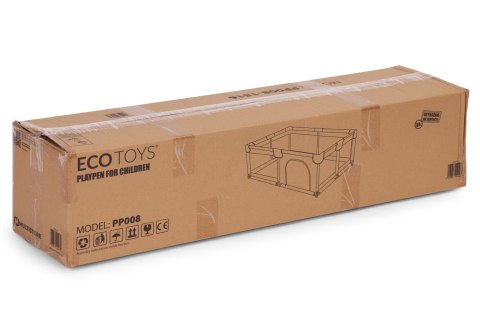Kojec Dla Dziecka 160x200 Cm Suchy Basen Plac Zabaw Szary + Torba Ecotoys