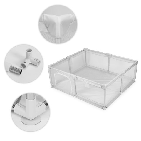Kojec Dla Dziecka 180x160 Cm Suchy Basen Plac Zabaw Szary + Torba Ecotoys