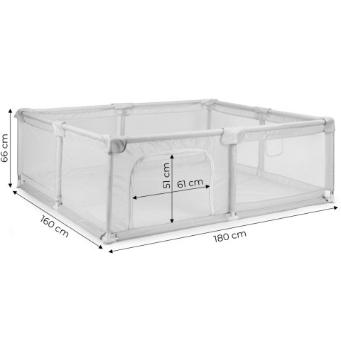 Kojec Dla Dziecka 180x160 Cm Suchy Basen Plac Zabaw Szary + Torba Ecotoys