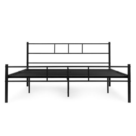 Łóżko Metalowe 140x200 Cm Ze Stelażem Czarna Rama Modernhome