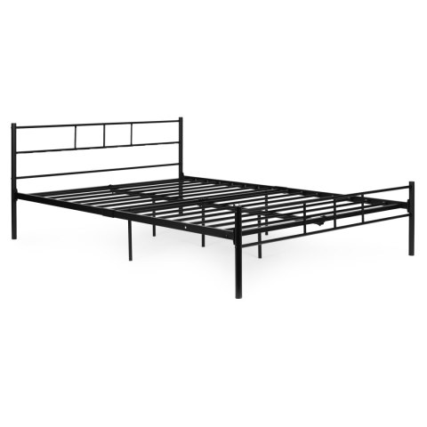 Łóżko Metalowe 160x200 Cm Ze Stelażem Czarna Rama Modernhome