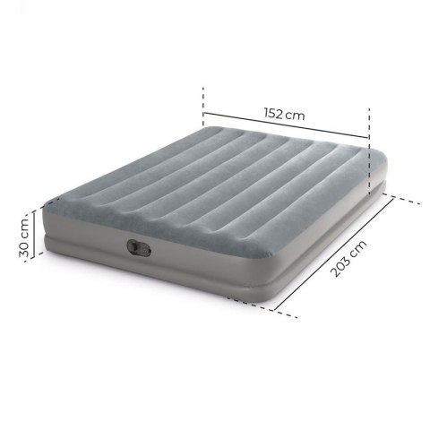 Materac Dmuchany Dwuosobowy 203x152x30 Cm Z Wbudowaną Pompką Elektryczną Intex 64114