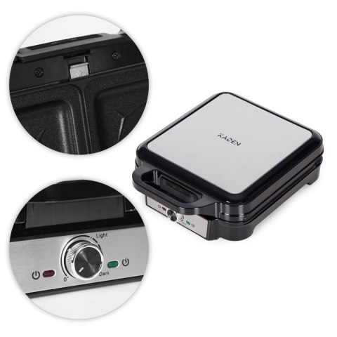 Opiekacz 3w1 Gofrownica Toster Grill Kontaktowy Ryflowany 1200w Kaden
