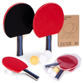 Zestaw Do Tenisa Stołowego 2 Paletki Do Ping-Ponga 3 Piłeczki