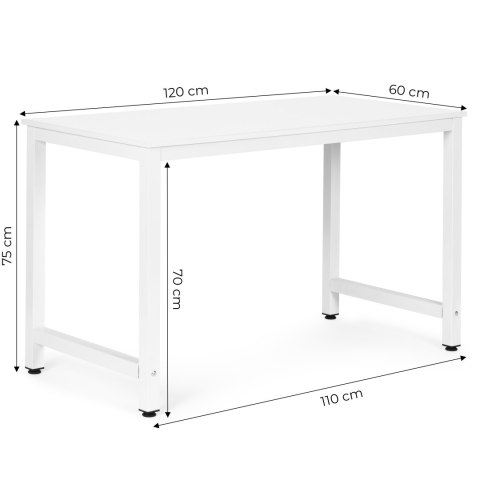 Biurko Komputerowe Szkolne Stół 120x60 Cm Białe Modernhome