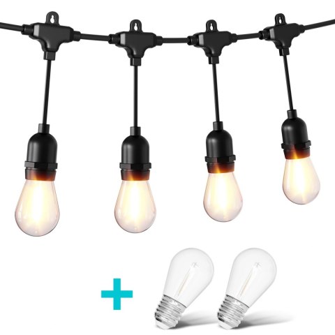 Girlanda Ogrodowa Świetlna Łańcuch 20x Led 20m Lampki Ogrodowe 9w
