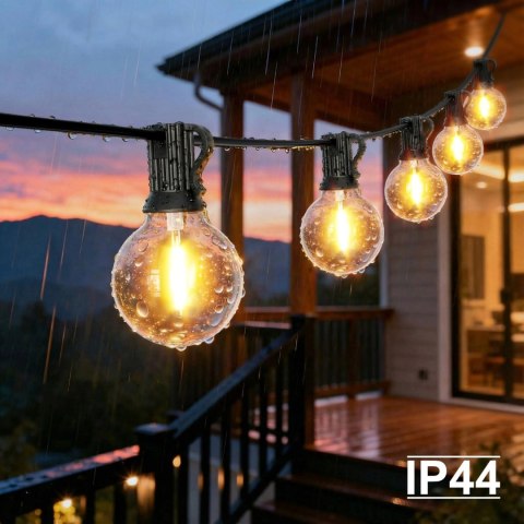 Girlanda Ogrodowa Świetlna Łańcuch 25x Led 15m 9 Trybów Lampki Ogrodowe 9w