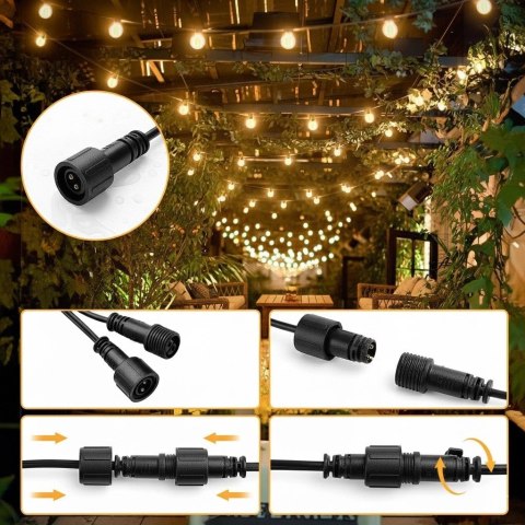 Girlanda Ogrodowa Świetlna Łańcuch 30x Led 20m 9 Trybów Lampki Ogrodowe 9w