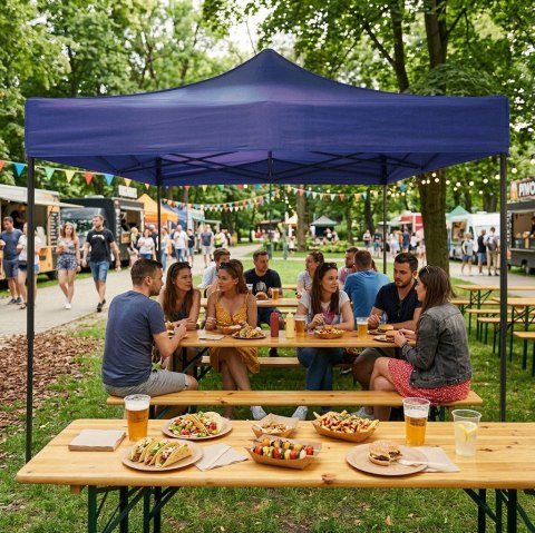 Pawilon Ogrodowy Eventowy Automatyczny Samorozkładalny Namiot 3x3 M Niebieski Multigarden