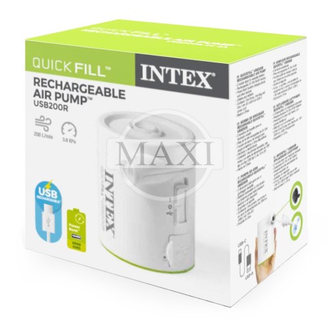 Pompka Elektryczna Quick-Fill Zasilana Usb-A 5v/2a 2 Końcówki Intex 66637