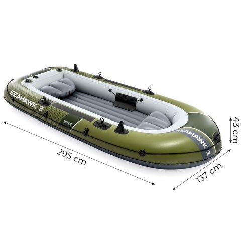 Ponton Dmuchany Seahawk 3 3-Osobowy Pompka 2 Wiosła Intex 66333