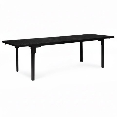 Stół Ogrodowy Rozkładany 180-240 Cm Do 12 Os. Stal Hdpe Czarny Multigarden