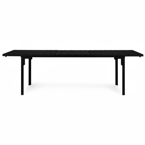Stół Ogrodowy Rozkładany 180-240 Cm Do 12 Os. Stal Hdpe Czarny Multigarden