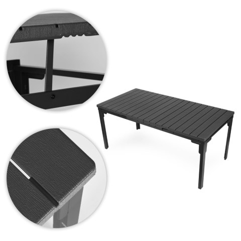 Stół Ogrodowy Rozkładany 180-240 Cm Do 12 Os. Stal Hdpe Szary Multigarden