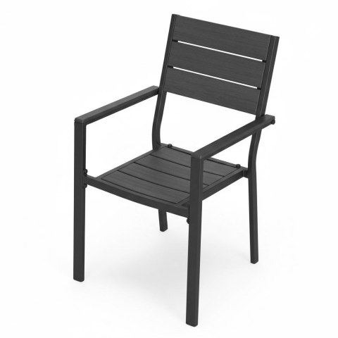Zestaw 2 Krzeseł Ogrodowych Na Taras Balkon Stal Hdpe Szare Multigarden