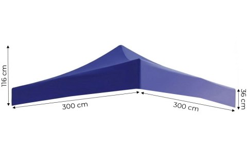 Dach Poszycie 3x3 M Do Namiotu Pawilonu Ogrodowego 420d Pvc Niebieski Multigarden