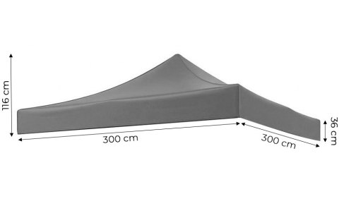 Dach Poszycie 3x3 M Do Namiotu Pawilonu Ogrodowego 420d Pvc Szary Multigarden