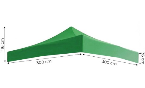 Dach Poszycie 3x3 M Do Namiotu Pawilonu Ogrodowego 420d Pvc Zielony Multigarden