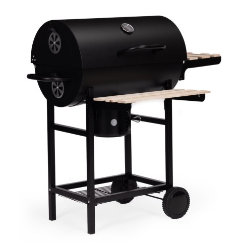 Grill Węglowy Ogrodowy Z Pokrywą Termometr Popielnik Drewniane Półki Multigarden