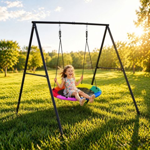 Huśtawka Ogrodowa Dla Dzieci Bocianie Gniazdo 100 Cm Stalowy Stelaż Ecotoys