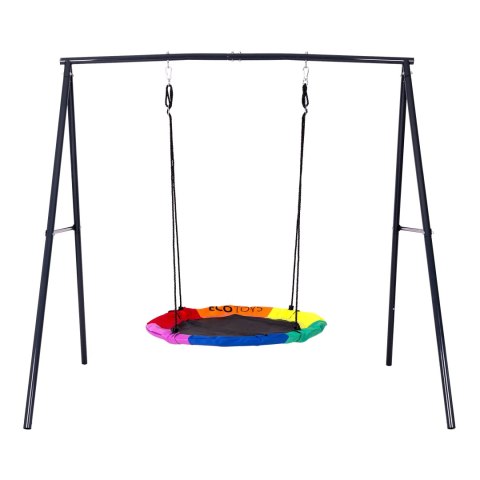 Huśtawka Ogrodowa Dla Dzieci Bocianie Gniazdo 100 Cm Stalowy Stelaż Ecotoys