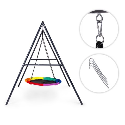 Huśtawka Ogrodowa Dla Dzieci Bocianie Gniazdo 100 Cm Stalowy Stelaż Ecotoys