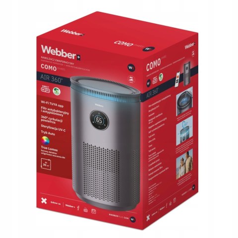 Nawilżacz Ewaporacyjny Z Filtrem Antybakteryjnym Webber Como Eh4001
