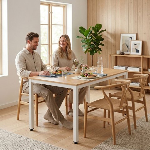 Stół Do Kuchni Jadalni Dla 4-5 Osób Biurko Komputerowe 120x60 Cm Jasny Dąb Modernhome