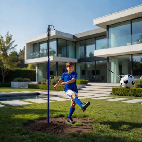 Tetherball Trenażer Piłki Nożnej Na Lince Słupek Ze Sprężyną Piłka Pompka Movepro