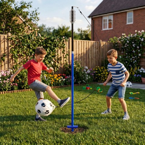 Tetherball Trenażer Piłki Nożnej Na Lince Słupek Ze Sprężyną Piłka Pompka Movepro