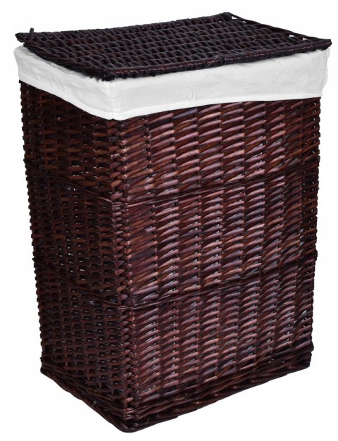 Kosz wiklinowy 72L 40x30x60 cm brązowy
