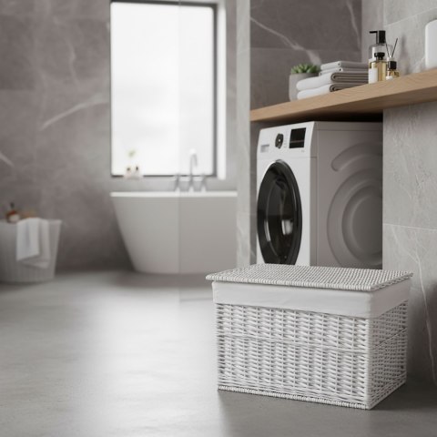 Kufer wiklinowy 105L 66x40x40 cm biały