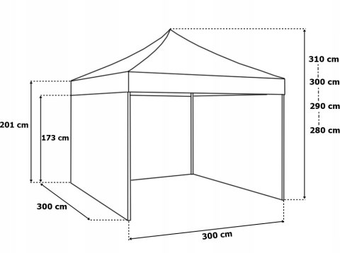 Pawilon handlowy ekspresowy 3x3 m biały