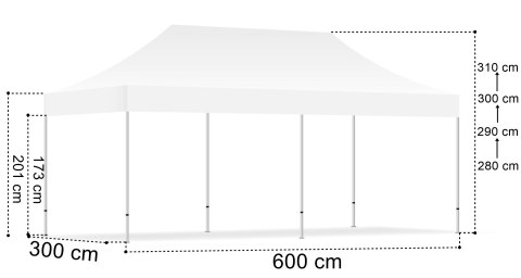 Pawilon handlowy ekspresowy - 3x6 m - czarny